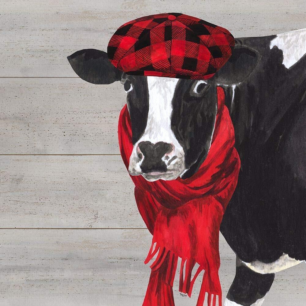 1261 Collection Intellectual Animals III Cow and Scarf Poster Print by Tara